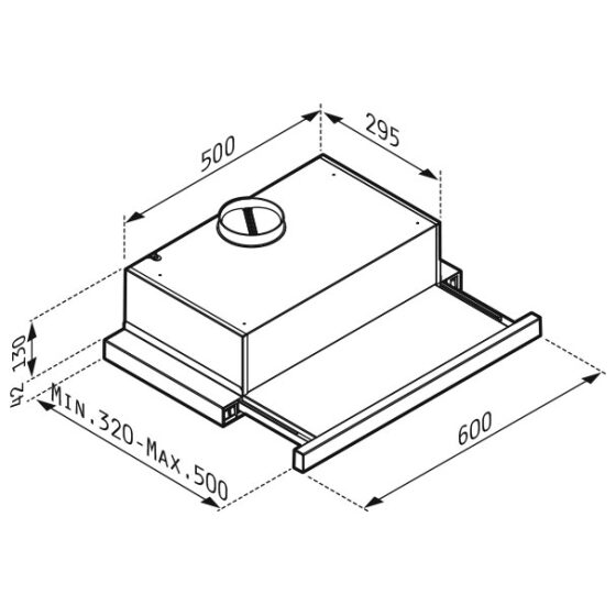 Συρόμενος Μαύρος με γυαλί 60cm PYRAMIS 065032801