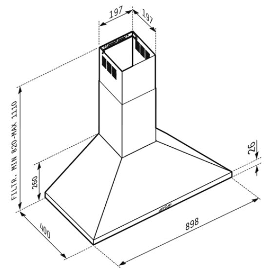 Καμινάδα τετράγωνη Plus Pyramis